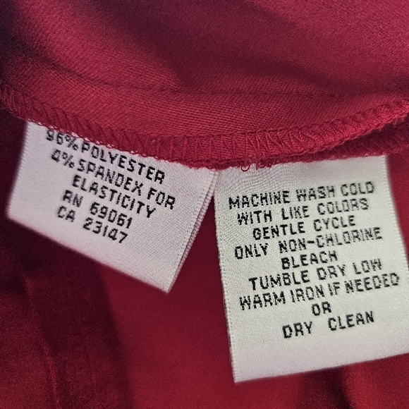 Talbots Red Button Down Shirt Collar Long Sleeve - Picture 5 of 5